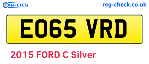 EO65VRD are the vehicle registration plates.