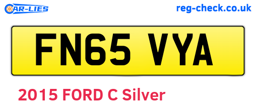 FN65VYA are the vehicle registration plates.
