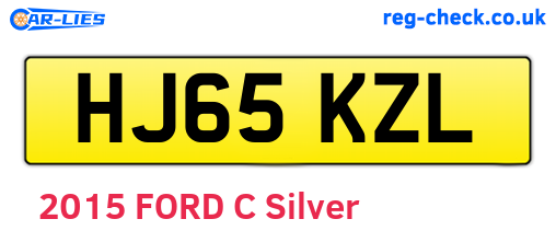 HJ65KZL are the vehicle registration plates.