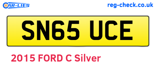 SN65UCE are the vehicle registration plates.