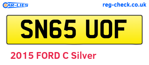 SN65UOF are the vehicle registration plates.