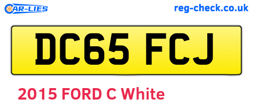 DC65FCJ are the vehicle registration plates.