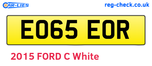 EO65EOR are the vehicle registration plates.
