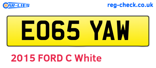EO65YAW are the vehicle registration plates.
