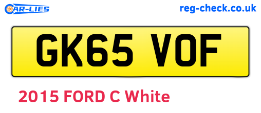 GK65VOF are the vehicle registration plates.