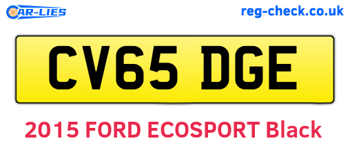 CV65DGE are the vehicle registration plates.