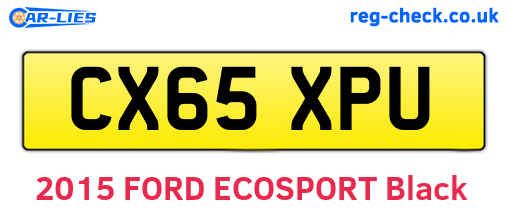 CX65XPU are the vehicle registration plates.