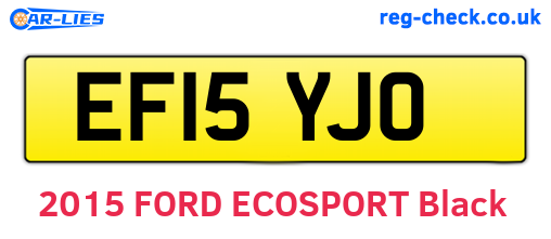 EF15YJO are the vehicle registration plates.