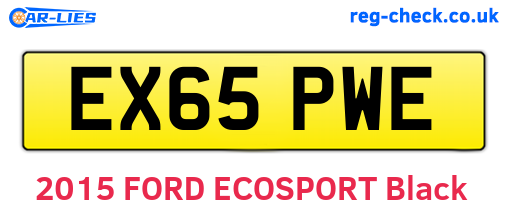 EX65PWE are the vehicle registration plates.