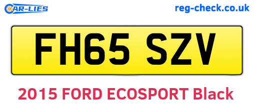 FH65SZV are the vehicle registration plates.