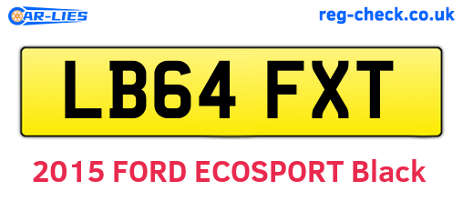 LB64FXT are the vehicle registration plates.