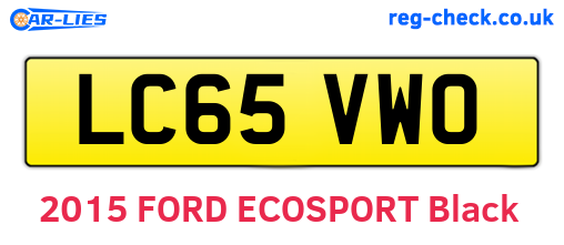LC65VWO are the vehicle registration plates.