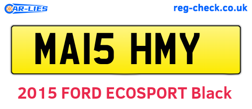 MA15HMY are the vehicle registration plates.