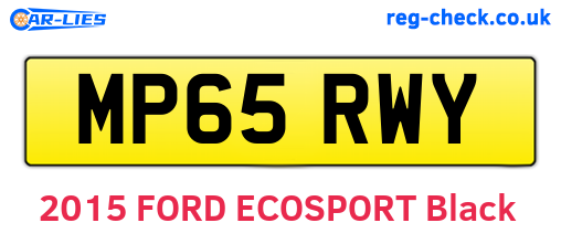 MP65RWY are the vehicle registration plates.