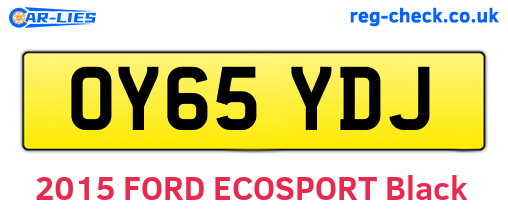 OY65YDJ are the vehicle registration plates.