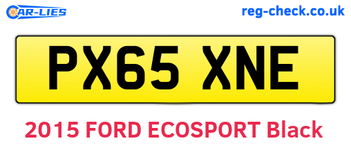 PX65XNE are the vehicle registration plates.