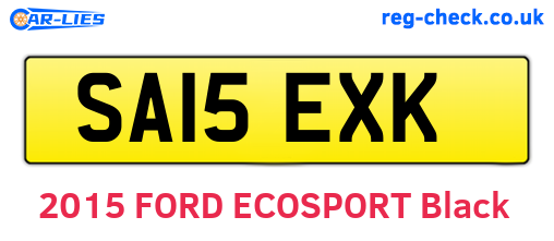 SA15EXK are the vehicle registration plates.