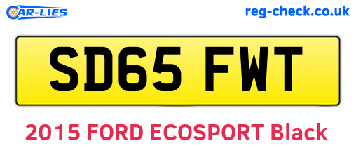 SD65FWT are the vehicle registration plates.