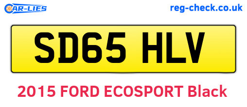 SD65HLV are the vehicle registration plates.