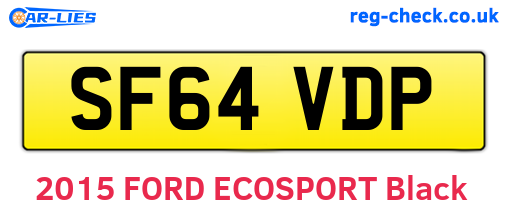 SF64VDP are the vehicle registration plates.