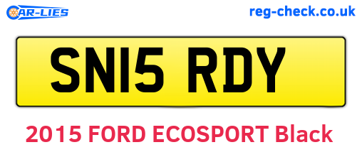 SN15RDY are the vehicle registration plates.