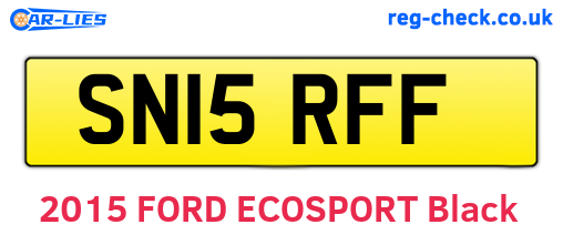 SN15RFF are the vehicle registration plates.