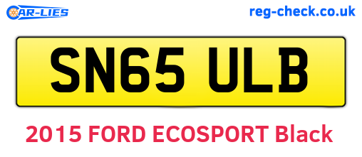 SN65ULB are the vehicle registration plates.