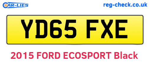 YD65FXE are the vehicle registration plates.