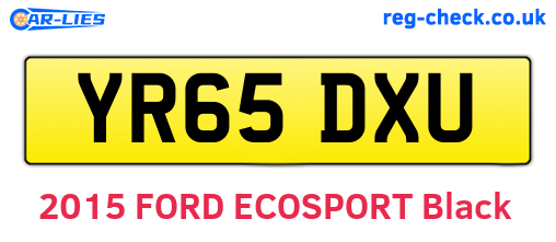 YR65DXU are the vehicle registration plates.