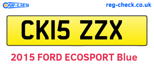 CK15ZZX are the vehicle registration plates.