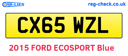 CX65WZL are the vehicle registration plates.