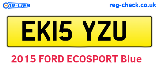 EK15YZU are the vehicle registration plates.