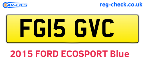 FG15GVC are the vehicle registration plates.