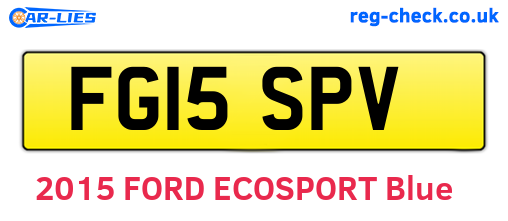 FG15SPV are the vehicle registration plates.