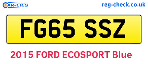 FG65SSZ are the vehicle registration plates.