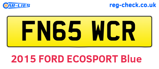 FN65WCR are the vehicle registration plates.