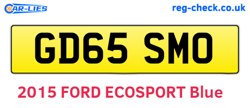 GD65SMO are the vehicle registration plates.