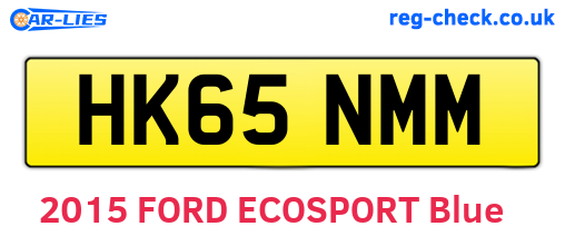 HK65NMM are the vehicle registration plates.