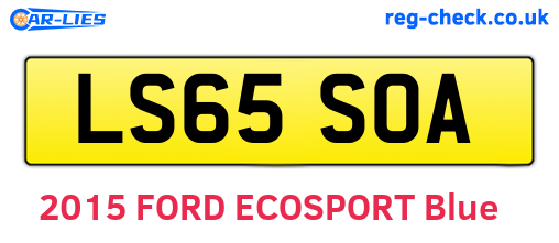 LS65SOA are the vehicle registration plates.