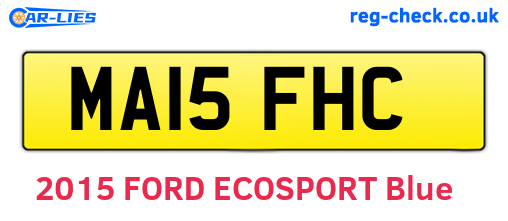 MA15FHC are the vehicle registration plates.