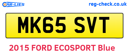 MK65SVT are the vehicle registration plates.