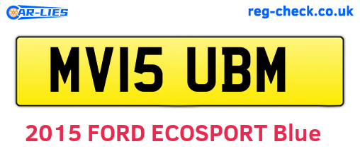 MV15UBM are the vehicle registration plates.
