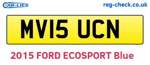 MV15UCN are the vehicle registration plates.