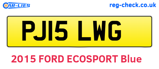 PJ15LWG are the vehicle registration plates.