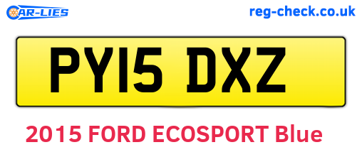 PY15DXZ are the vehicle registration plates.