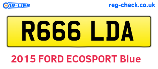 R666LDA are the vehicle registration plates.