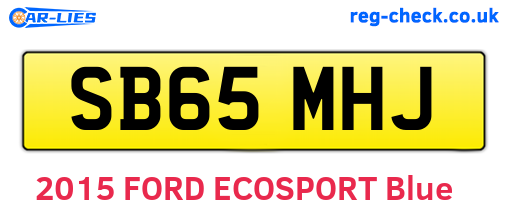 SB65MHJ are the vehicle registration plates.
