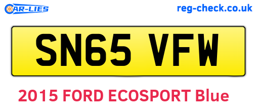 SN65VFW are the vehicle registration plates.