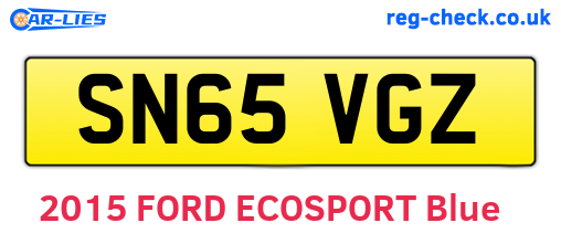 SN65VGZ are the vehicle registration plates.
