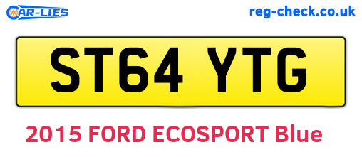 ST64YTG are the vehicle registration plates.